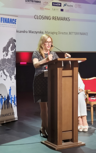 Closing remarks by Aleksandra Maczynska, Managing Director, BETTER FINANCE